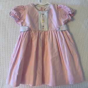 Charming Pink Kids Dress with Embroidered Accents